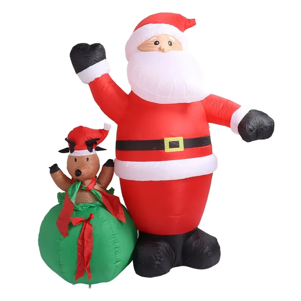 1.8M Santa and Deer Christmas Inflatable Outdoor Decor with LED Light New Year Gift Xmas Inflatable Decoration Navidad 2024