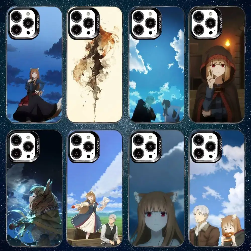 

Anime S-Spice and Wolf Phone Case For iPhone17,16,15,14,13,12,11 Plus,Pro Max White Matte Shockproof Cover