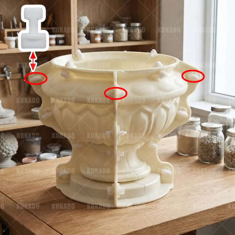 15pc Roman Column Mold European Flowerpot Buckle Accessories Concrete Bonsai Pot Making Self-Made Garden Decor Tool Kit