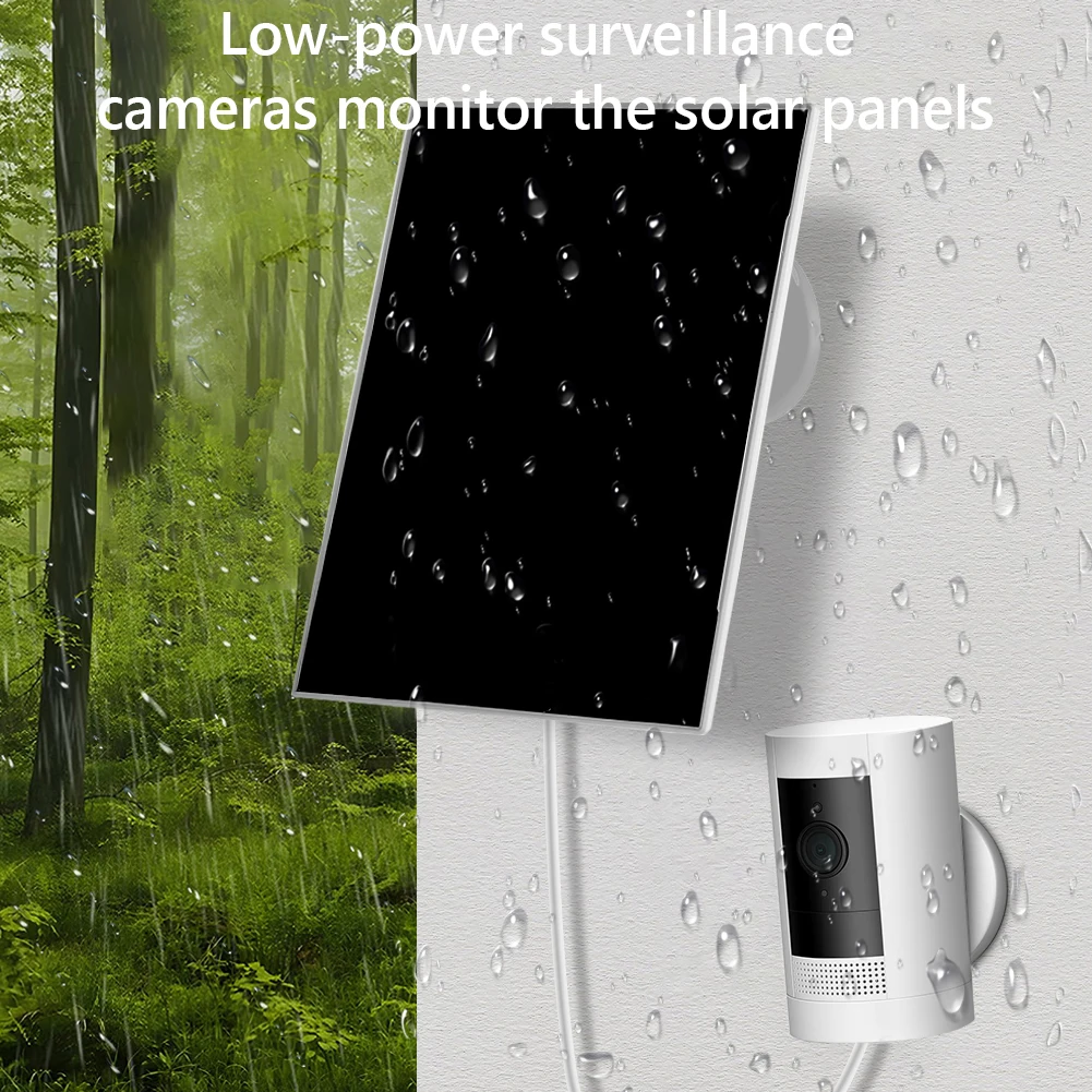 3W 6V Solar Charger 360° Adjustable Wall Mount Solar Cells Micro USB+Type-C Camera Solar Panel for Ring Eufy Blink Arlo Camera view 4