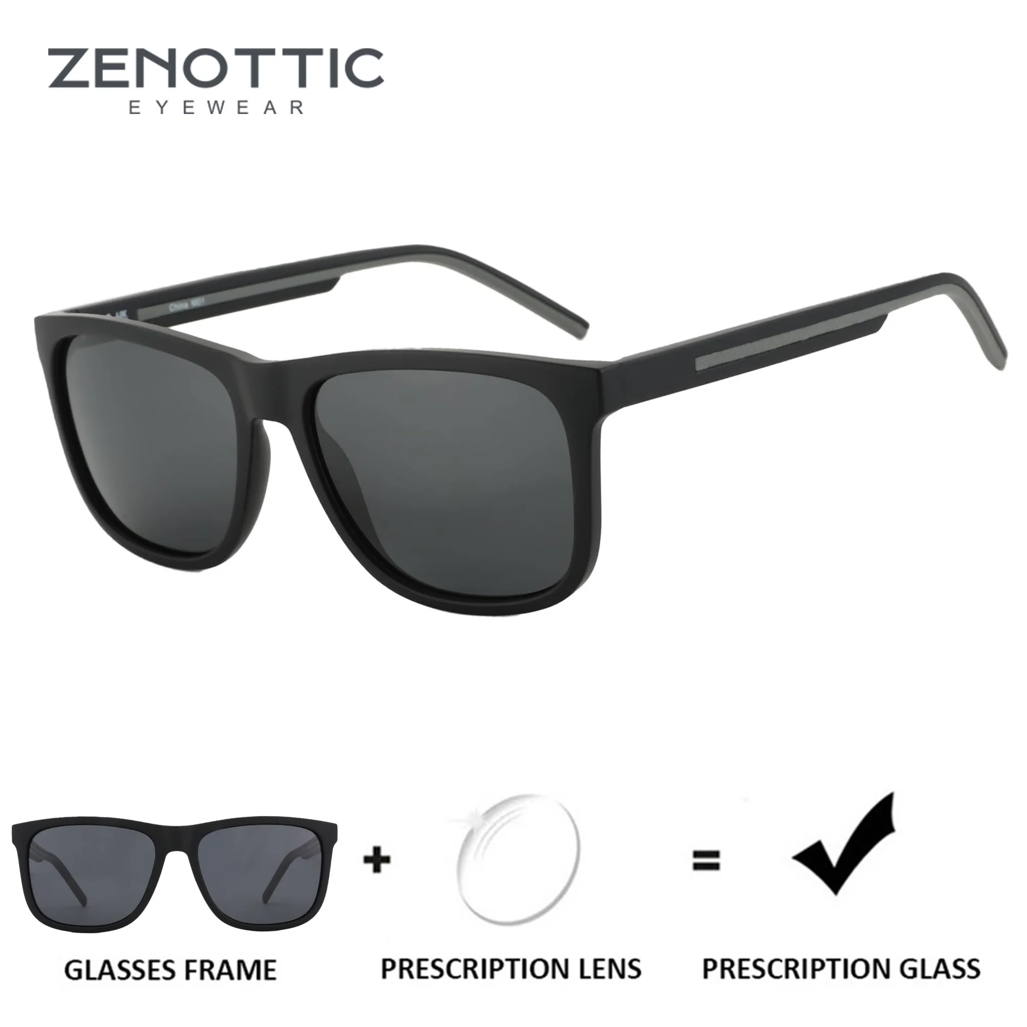 ZENOTTIC Men's Polarized Sunglasses - Lightweight TR90 Frame Square Mens Sunglasses UV400 Protection