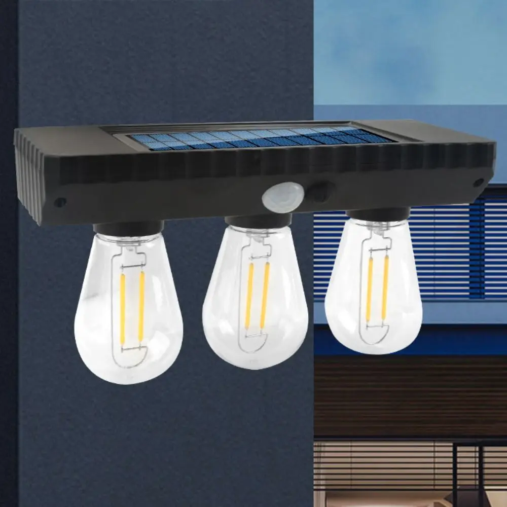 

3 Lighting Modes Solar Lights Waterproof Motion Sensor Outdoor Wall Light Tungsten Wire Easy To Install LED Lamp Garden