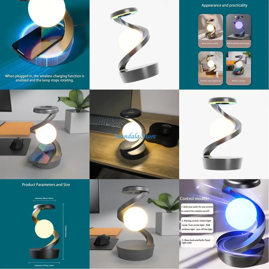 U2JC Hovering Sphere Nearby Lamp Color Shifting Feature Motion Activated Lighting