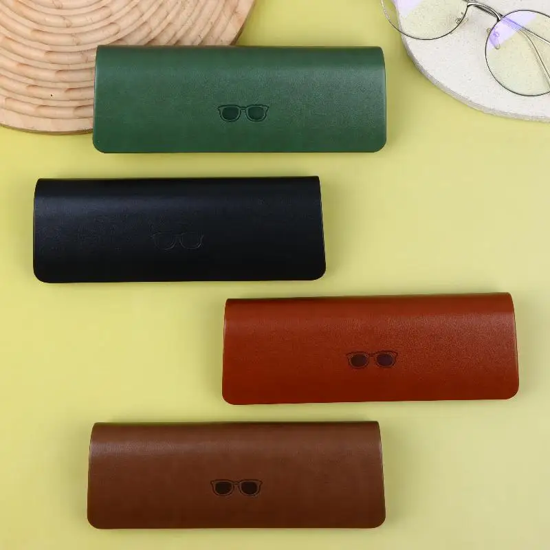 Pressure Resistant Portable Hard Glasses Case PU Leather Durable Spectacle Box for Teenagers School Daily Use