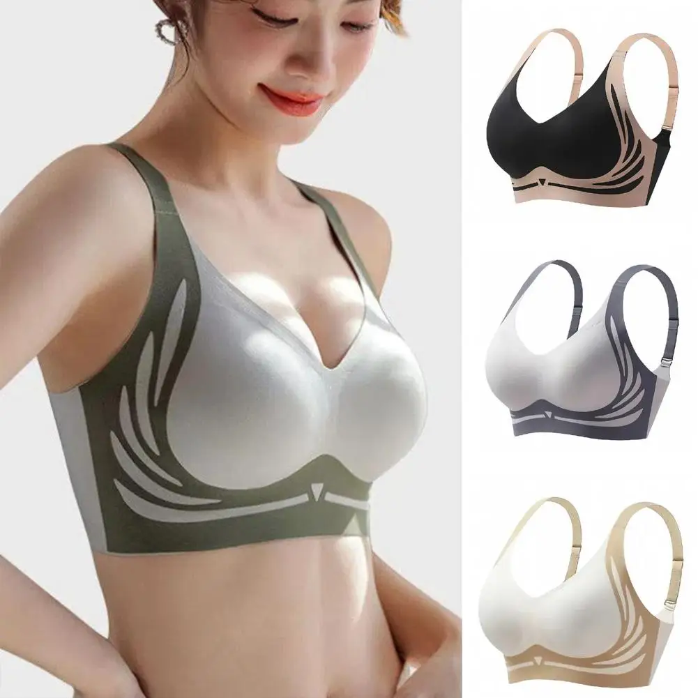 Thin Cup Bra Push-Up Bra สปอร์ตบราสตรีประสิทธิภาพสูงพร้อมสายสะพายไหล่ยืดหยุ่นการออกแบบไร้สาย 3d Cup for Ultimate