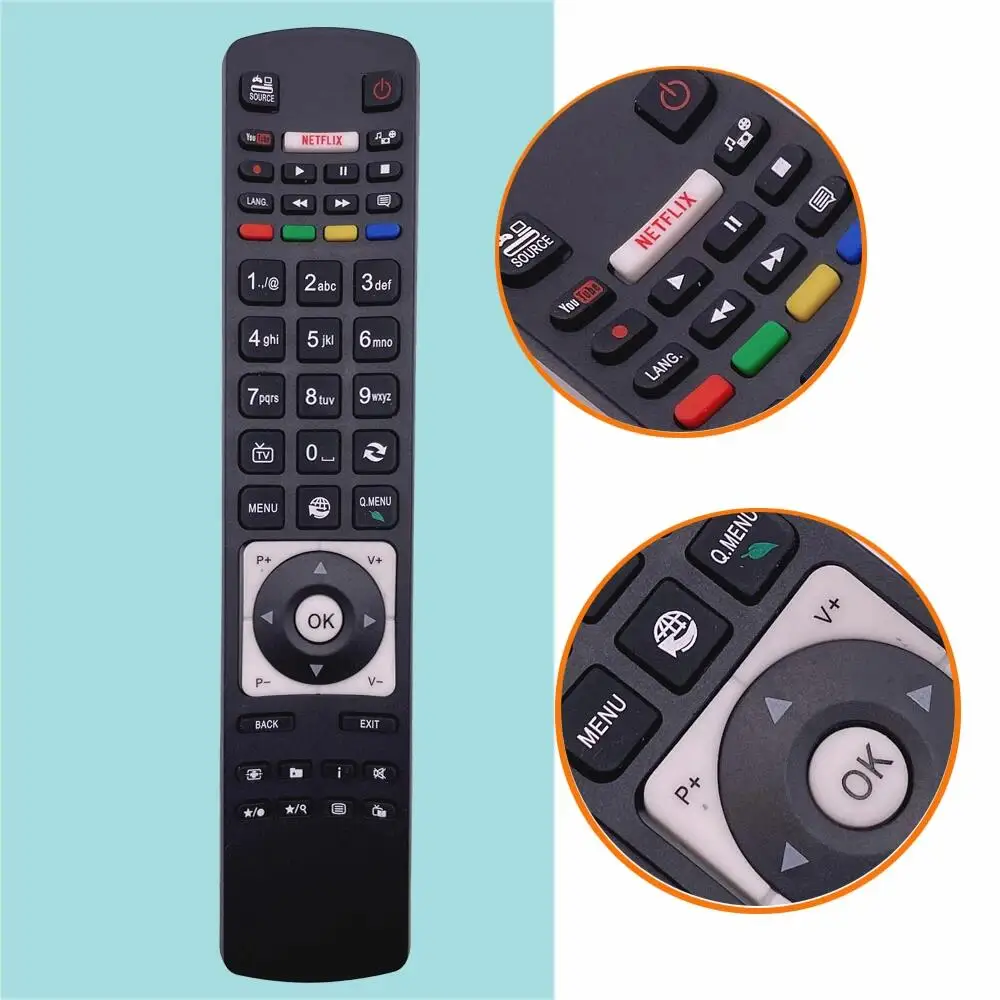 

Replacement Remote Control Fit For Telefunken TV RC5118 with NETFLIX Fernbedienung, For Hitachi Digihome Finlux 50AO8USB 32HDDVD