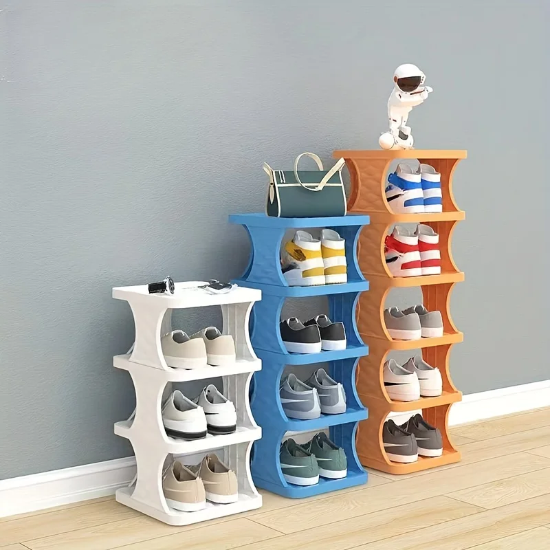 

Простая складная полка для обуви у входа в гостиную для домашнего использования, простая в установке, разобранная, без съемки места.