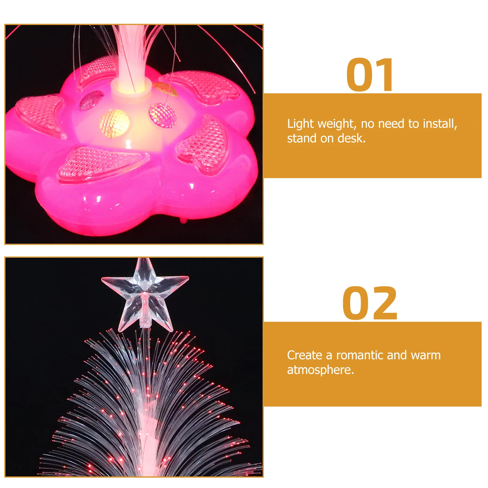 Flashing Christmas Tree Led Fiber Optic Light Colorful Sparkle Desk Lamp For Home Bar Cafe Wedding Party Decoration Fiber
