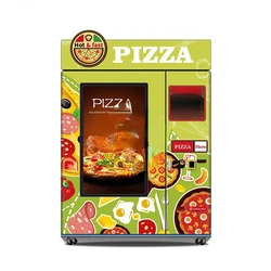 Distributore automatico di pizza deliziosa con grande touch screen automatico nella stazione Distributore automatico di pizza per alimenti caldi della metropolitana