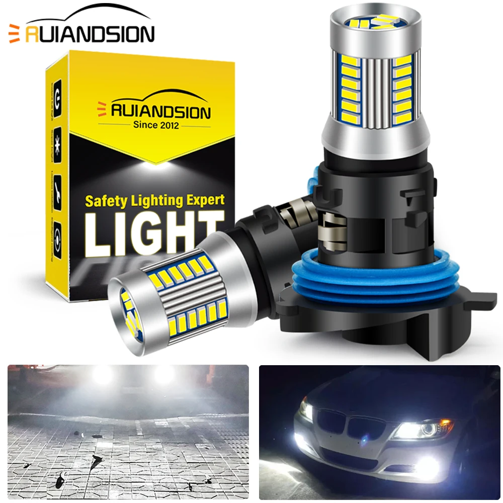 

RUIANDSION PH24W для Peugeot 3008 4008 5008 208 308 серии светодиодные DRL фары 6-30 В белые для автомобиля противотуманные фары дневные фары