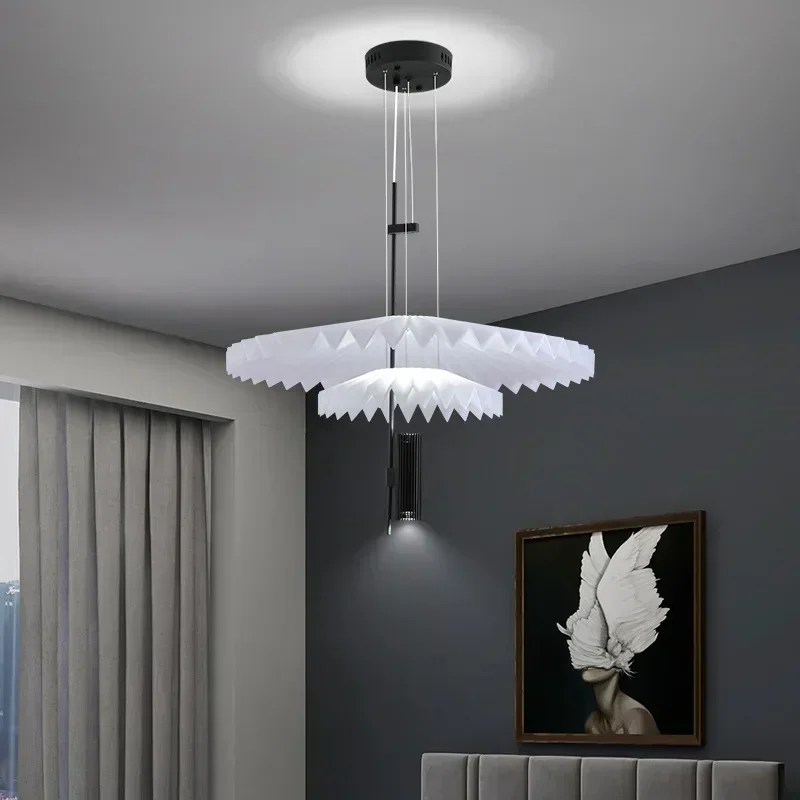 Nordic Creative Pleated Chandelier Minimalist golden chandelier for Restaurant Living room bedroom Designer chandelier