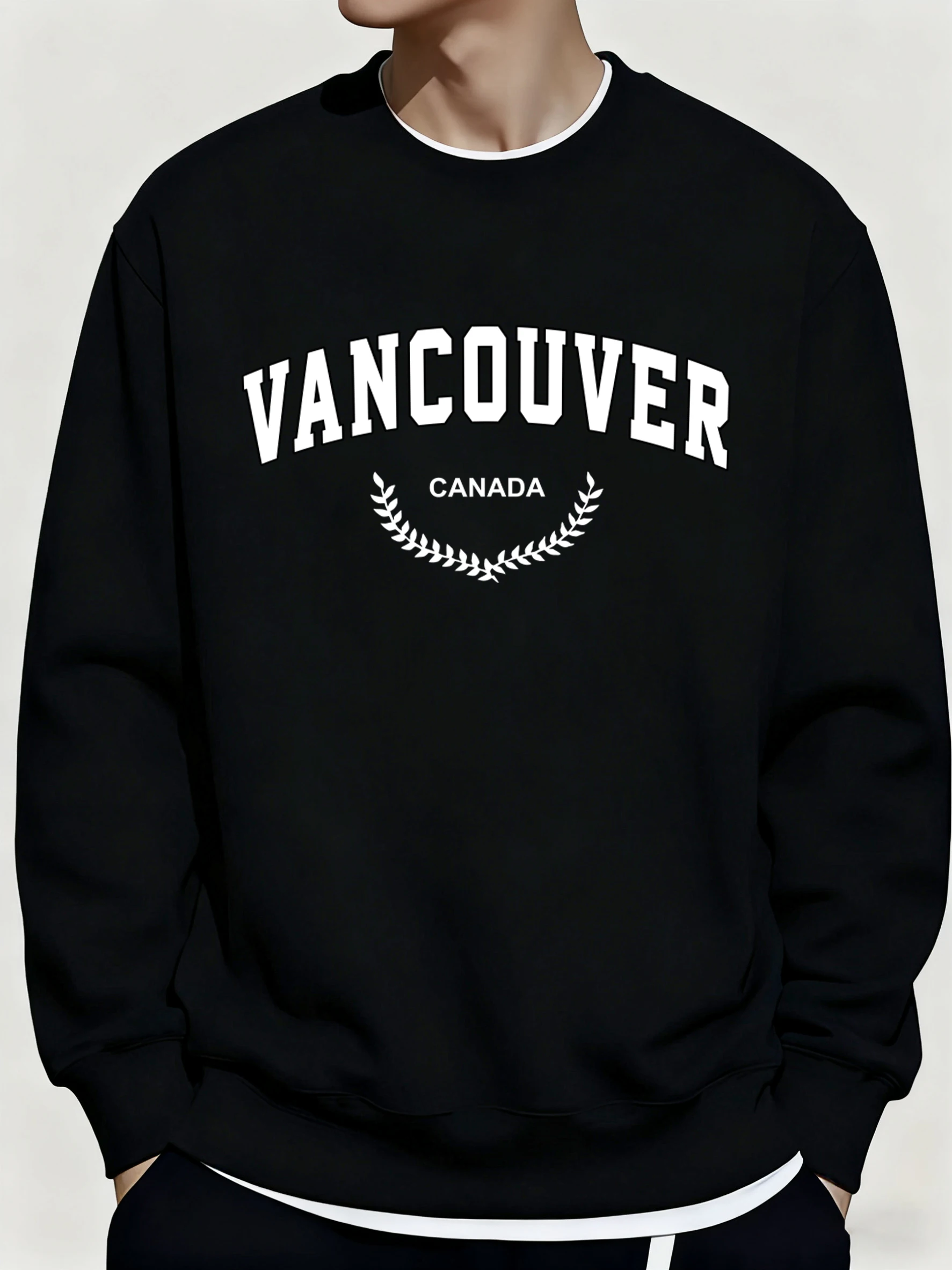 فانكوفر كندا نمط البلوفرات الرجال كل مباراة بلوزة من الصوف الخريف الشتاء س الرقبة طويلة الأكمام للجنسين ملابس ناعمة فضفاضة #2