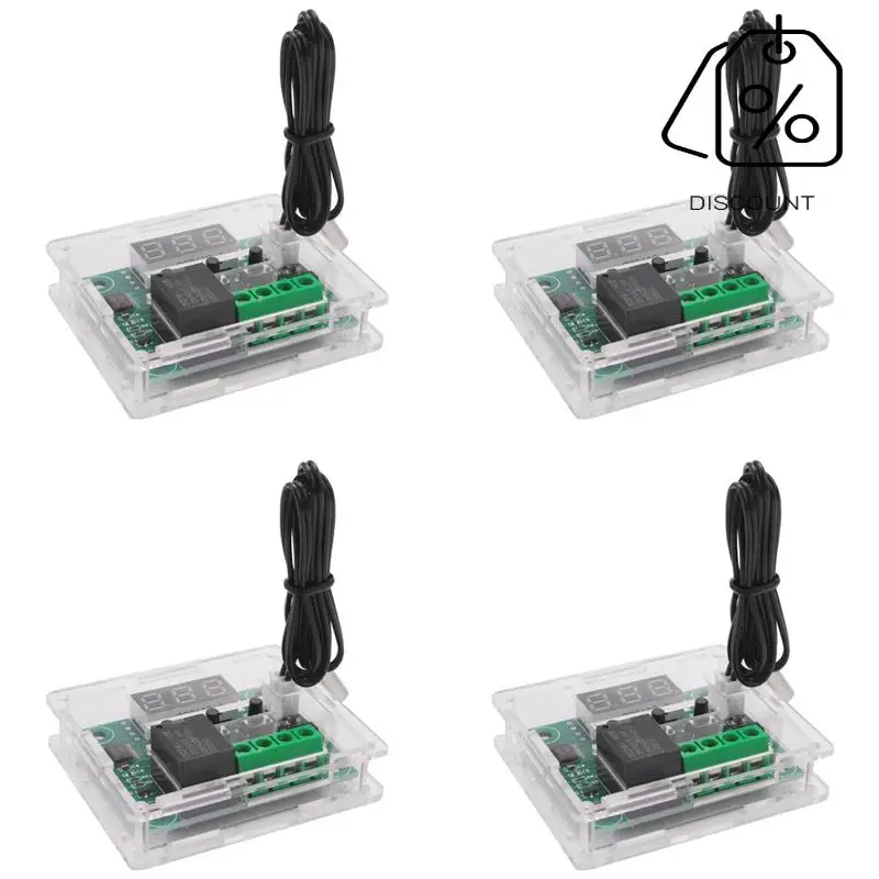 ABMF-4PCS W1209 Modulo regolatore di temperatura digitale DC Interruttore elettronico del modulo di controllo della temperatura della temperatura con custodia in acrilico