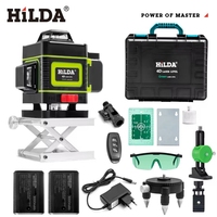 HILDA Laser Level 16 Lines 4D Green Self Leveling 360 Horizontal and Vertical Super Powerful for Construction and Picture Hang