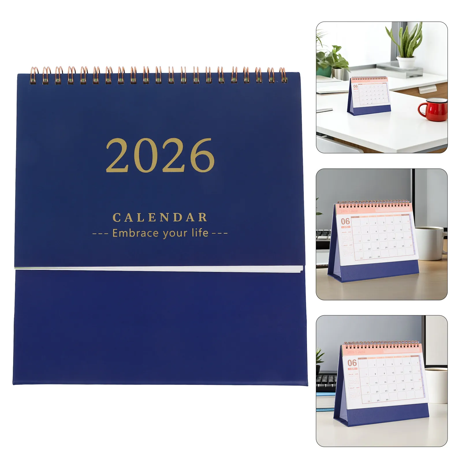 2026 Small Desk Calendar Minimalist Standing Flip Style Thick Paper Monthly Planner Compact Tabletop Calendar for Teachers