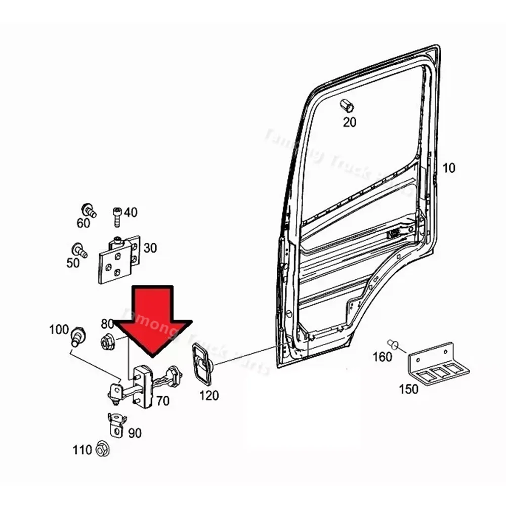 Left Right Door Check Strap Hinge Stopper Replacement Fit for Axor/Actros Atego 9737201516 9737201416