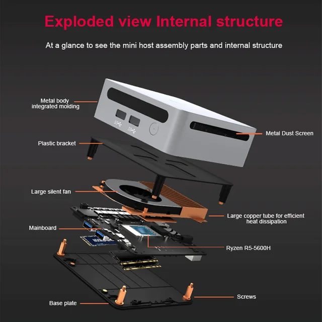 GenMachine AMD Ryzen 5 5600H Mini PC Windows 10/11 3.3GHz Up to 4.2GHz Max Support 64GB RAM WIFI6 Computer gaming pc 2 GenMachine AMD Ryzen 5 5600H Mini PC Windows 10/11 3.3GHz Up to 4.2GHz Max Support 64GB RAM WIFI6 Computer gaming pc 2