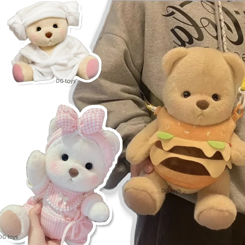 

30cm Handmade Bear Plush Toy Change Dress Cartoon Honey Cloth Baby Girl Hug Cuddly Plushie Doll for Kids Christmas Gift For Kids