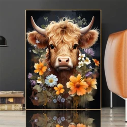 DIY Diamond Painting Cute Animal Cow Flower Diamond Mosaic Full Drill Square Round Cross Stitch Handmade Hobby
