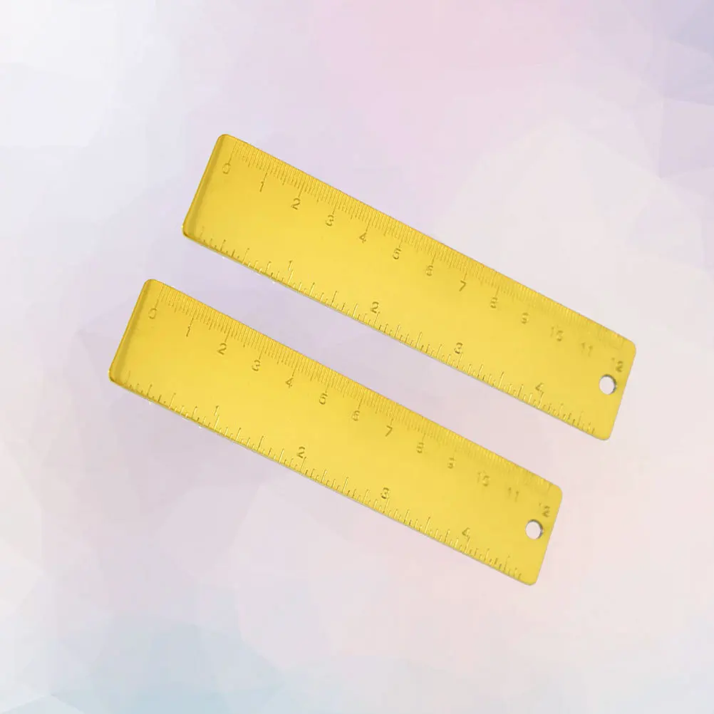 2Pcs 스테인레스 스틸 눈금자 12cm 소형 컴팩트 드로잉 도구 건축가 학생을위한 제도 용품 드로잉 눈금자