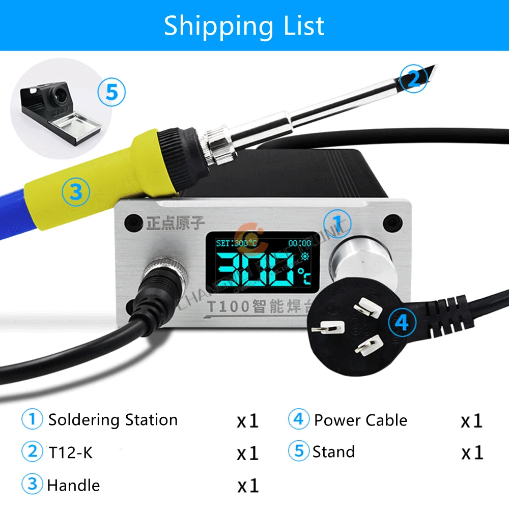 New Version T100 Smart Electric Soldering Iron 72W Adjustable Constant Temperature Fast Heat Portable Soldering Iron Station Kit