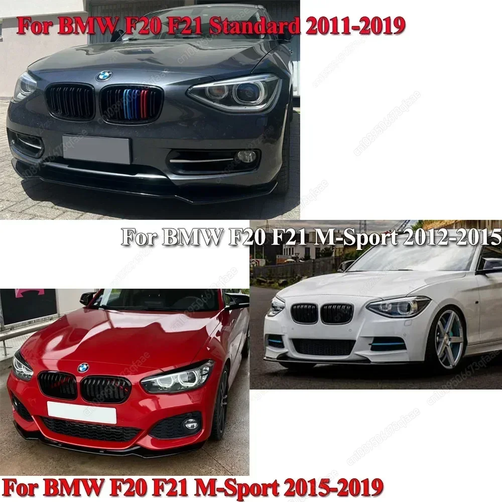 Car Front Bumper Lip Splitter Spoiler For BMW 1 Series F20 F21 M-Sport / Standard 2011-2019 Hatchback Bodykits Tuning ABS Black