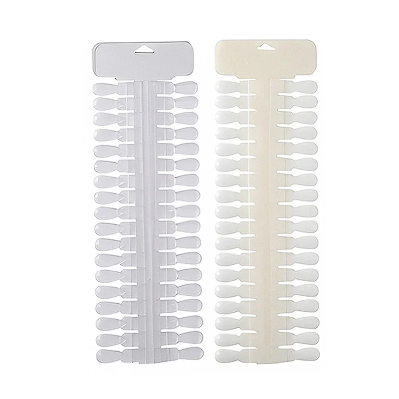 36 pçs cartão de cor natural/transparente removível exibição da arte do prego dicas falsas rack lágrima design manicure gel polonês ferramenta prática