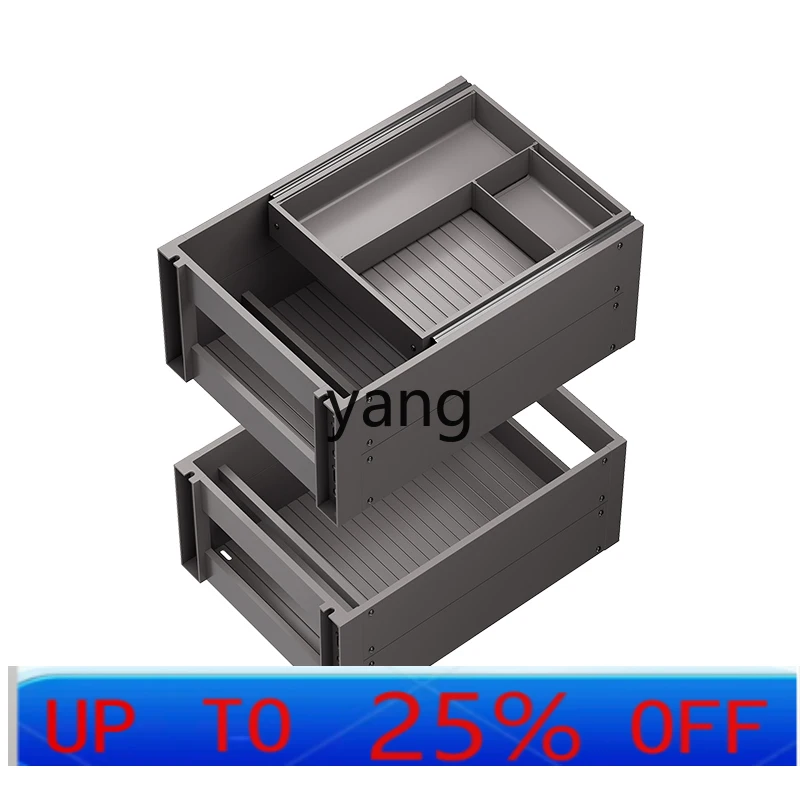 LMM double-layer multi-functional seasoning basket drawer type door opening small cabinet storage pumping damping rail
