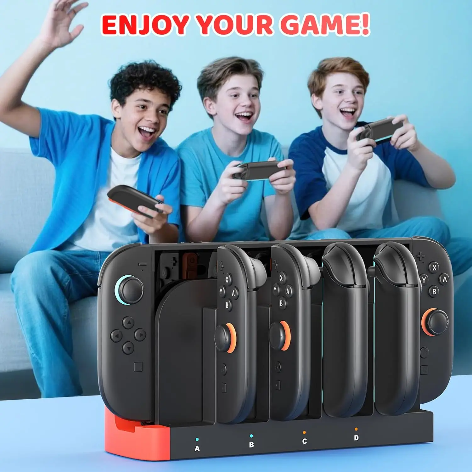 لمحطة قاعدة شحن سريعة Switch 2 Joy con للتبديل 2- شحن ما يصل إلى 4 وحدات تحكم، متوافقة مع وحدة التحكم Switch 2 #1