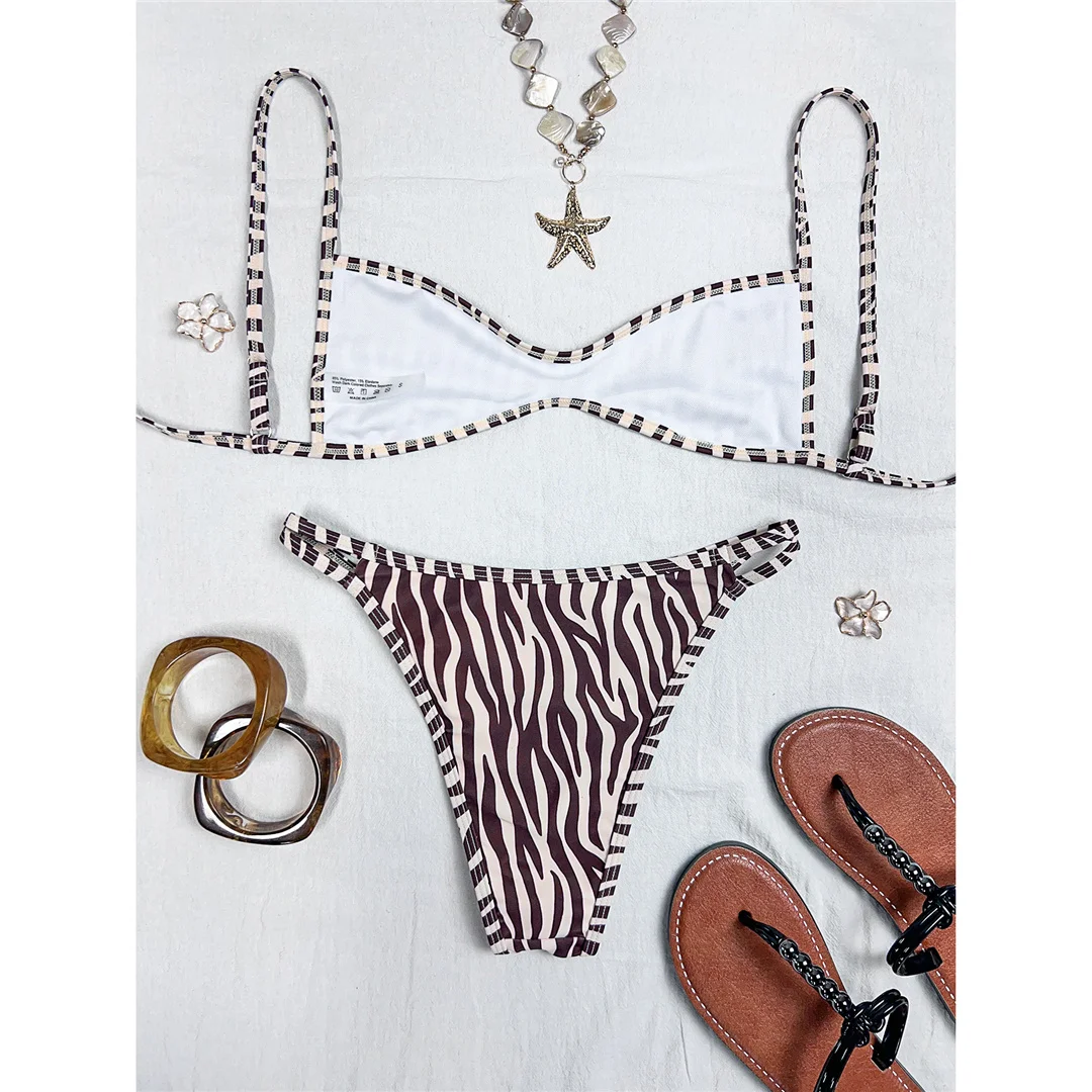 XS - L 2026 Bedruckter Bikini mit Polka Dots, Damen-Badeanzug, zweiteiliger Bikini-Set, kariertes Badeoutfit, Badeanzug, Schwimmanzug V8039 – Detail 19