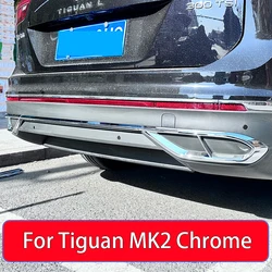 For VW Tiguan MK2 Chrome 2020 2021 2022 2023 High Gloss Chrome strip Rear Bumper Tiguan MK2 ABS Chrome stying Exhaust Accessory