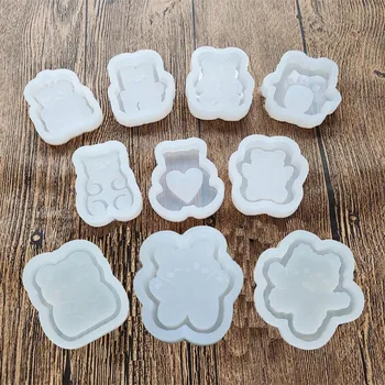DIY 귀여운 곰 셰이커 몰드, 수공예 실리콘 에폭시 수지 몰드, 쥬얼리 액세서리, 쥬얼리 도구