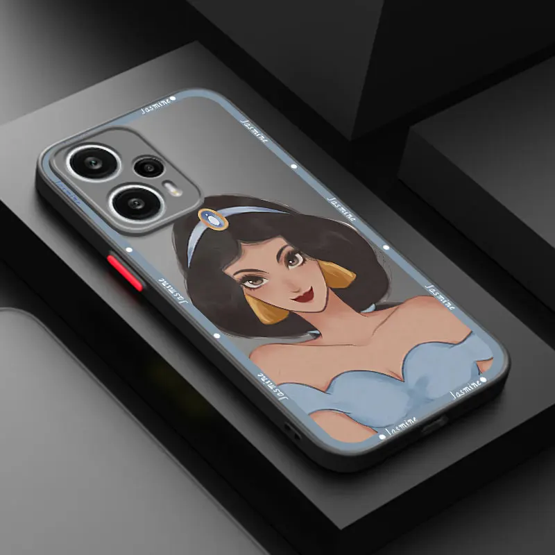 Disney Pretty Princess Frosted Phone Case For Xiaomi 10T 11T 12T 12X 12S POCO F3 X3 GT X4 NFC M3 M4 X4 Pro F4 F5 X5 C31 C40