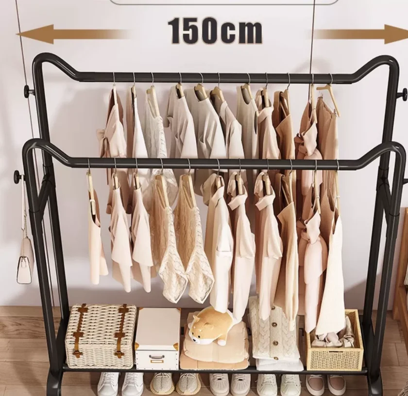 

Clothing store display racks, floor-standing clothes hangers, clothing poles, wall display racks