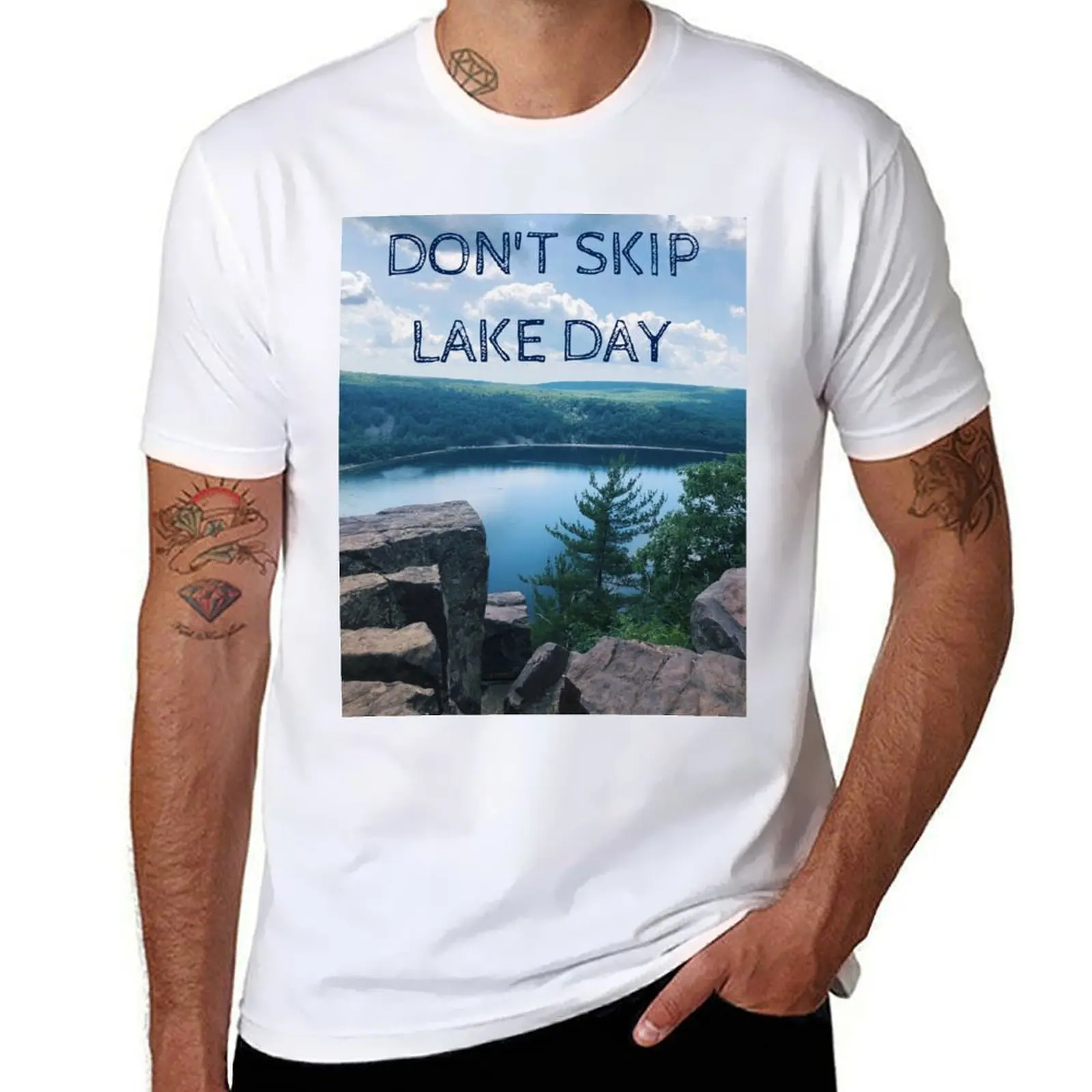 

- man Day shirt Don't man cotton T-Shirt graphic Lake Lake, shirts Skip WI t t Devil's