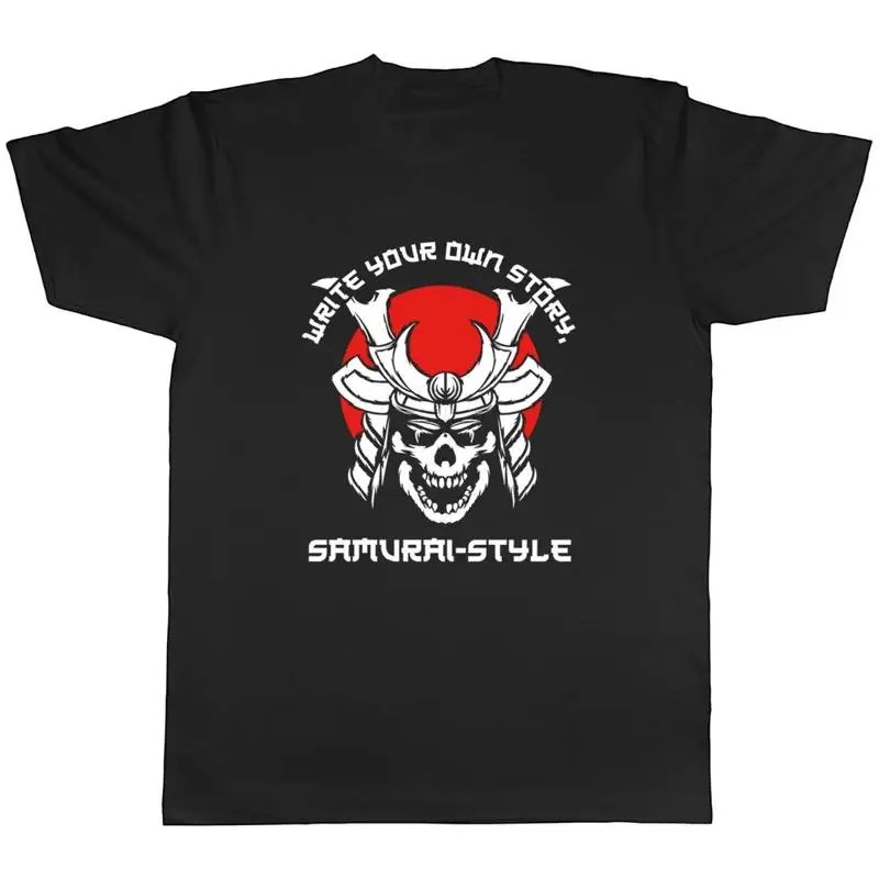 Escribe tu propia historia camiseta para hombre estilo Samuari Japón calavera camiseta regalo