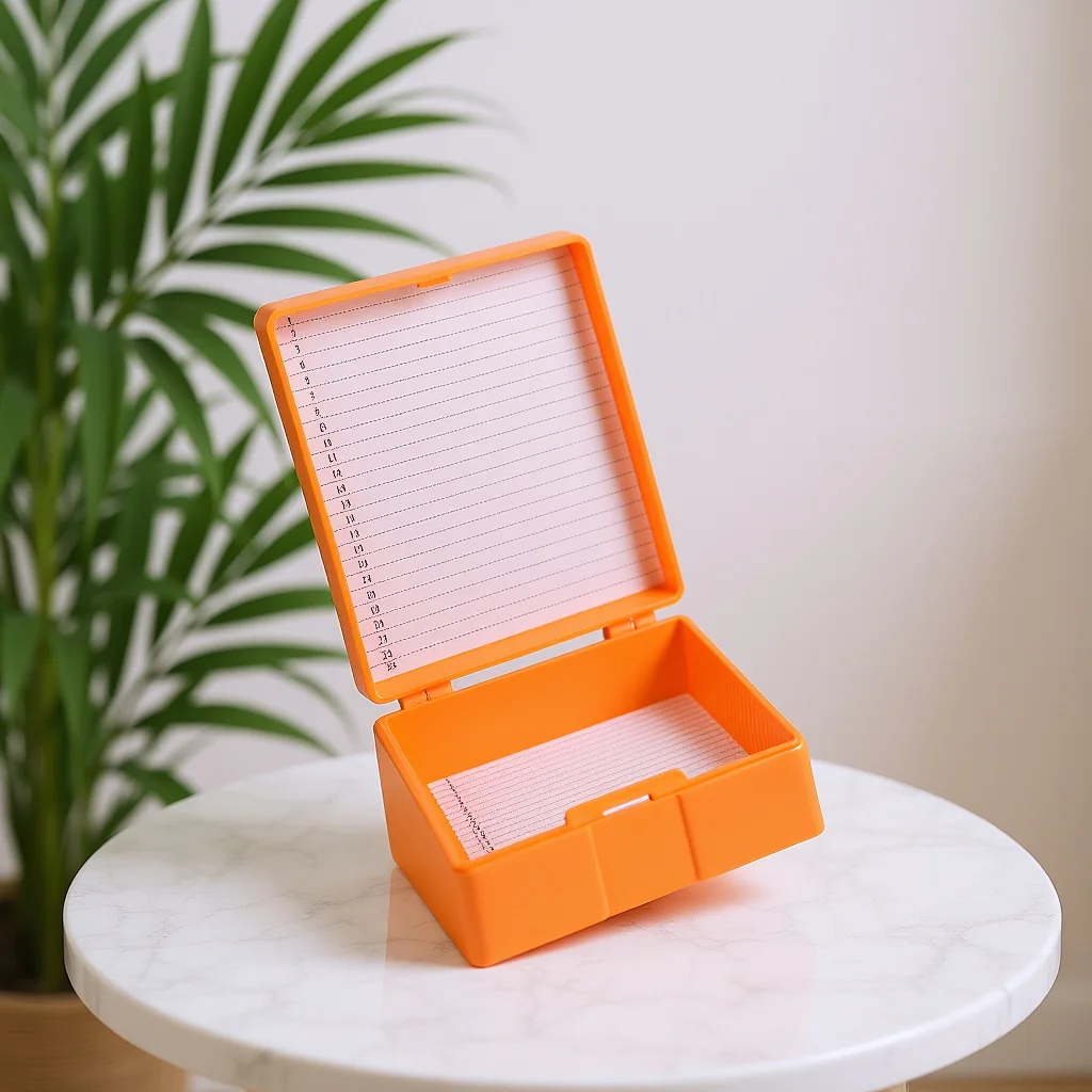 Microscope Glass Slide Storage Holder For Laboratory School Teaching Use Durable Safe Easy-Close Container