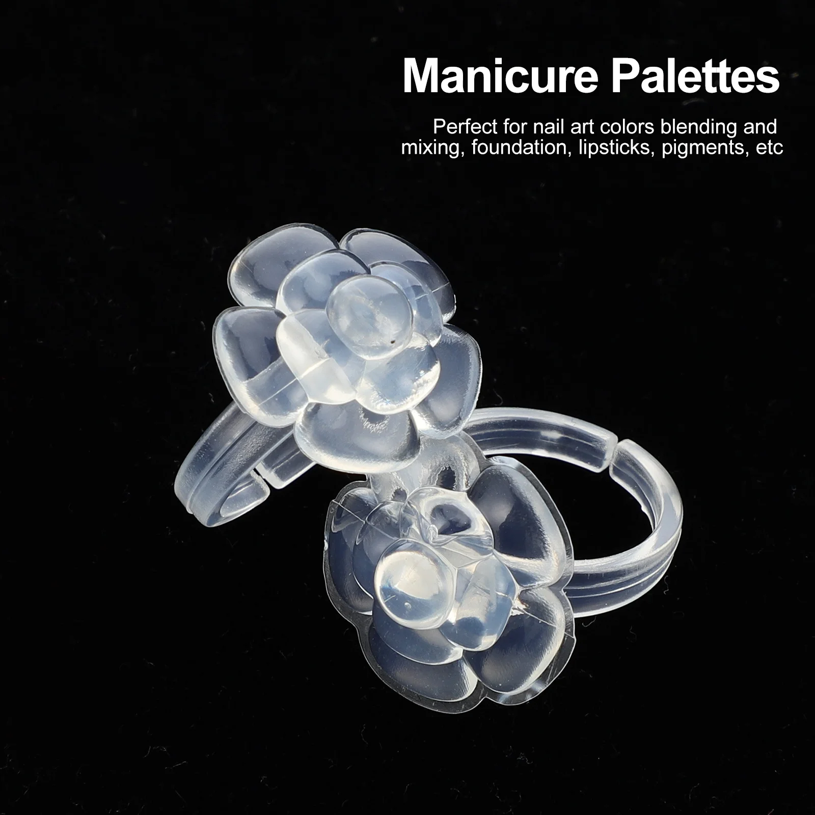100 Stück Nail Art Paletten Ring Mini Blume Tragbarer Nagellackhalter zum Mischen Blending Maniküre DIY Nagellackhalter Werkzeuge
