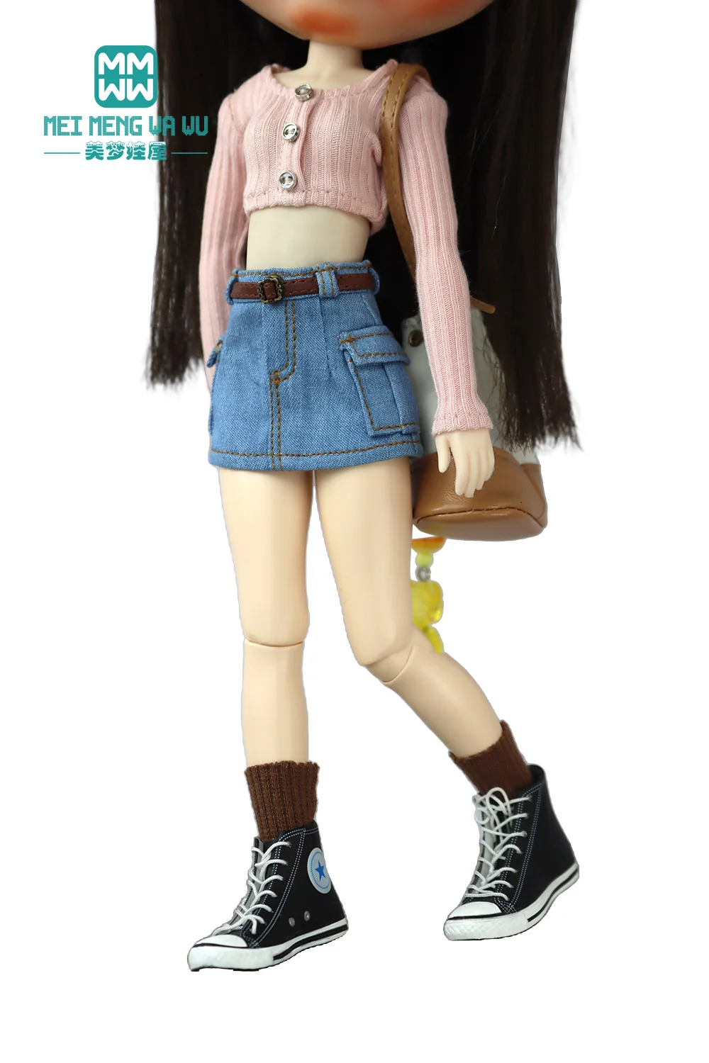 28 cm Blyth-Puppenkleidung, modische bonbonfarbene Blusen, Mini-Jeansröcke für OB23 OB24 Azone-Puppenzubehör – Detail 22