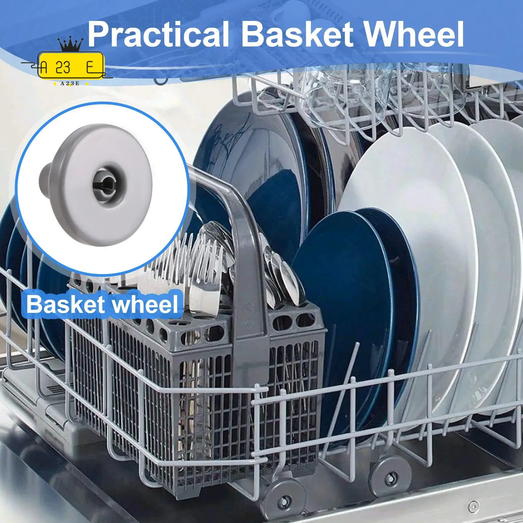 

A23E-12PCS Dishwasher Wheels Lower Basket Wheels For AEG Electrolux FAVORIT Zanussi Dishwasher Wheels