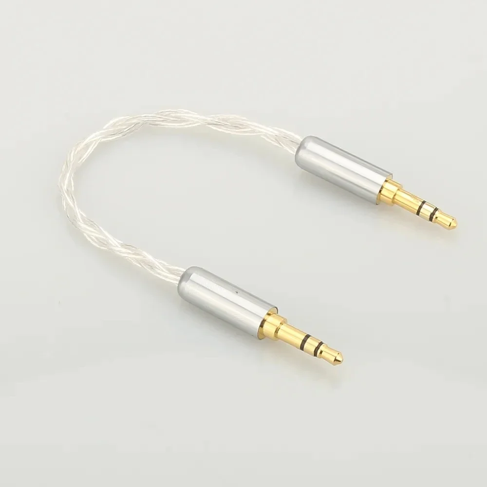 Audiocrast 10 سنتيمتر الفضة مطلي 3.5 مللي متر ذكر إلى 3.5 مللي متر ذكر ستيريو Hifi كابل محول الصوت سيارة AUX سلك كابل القفز