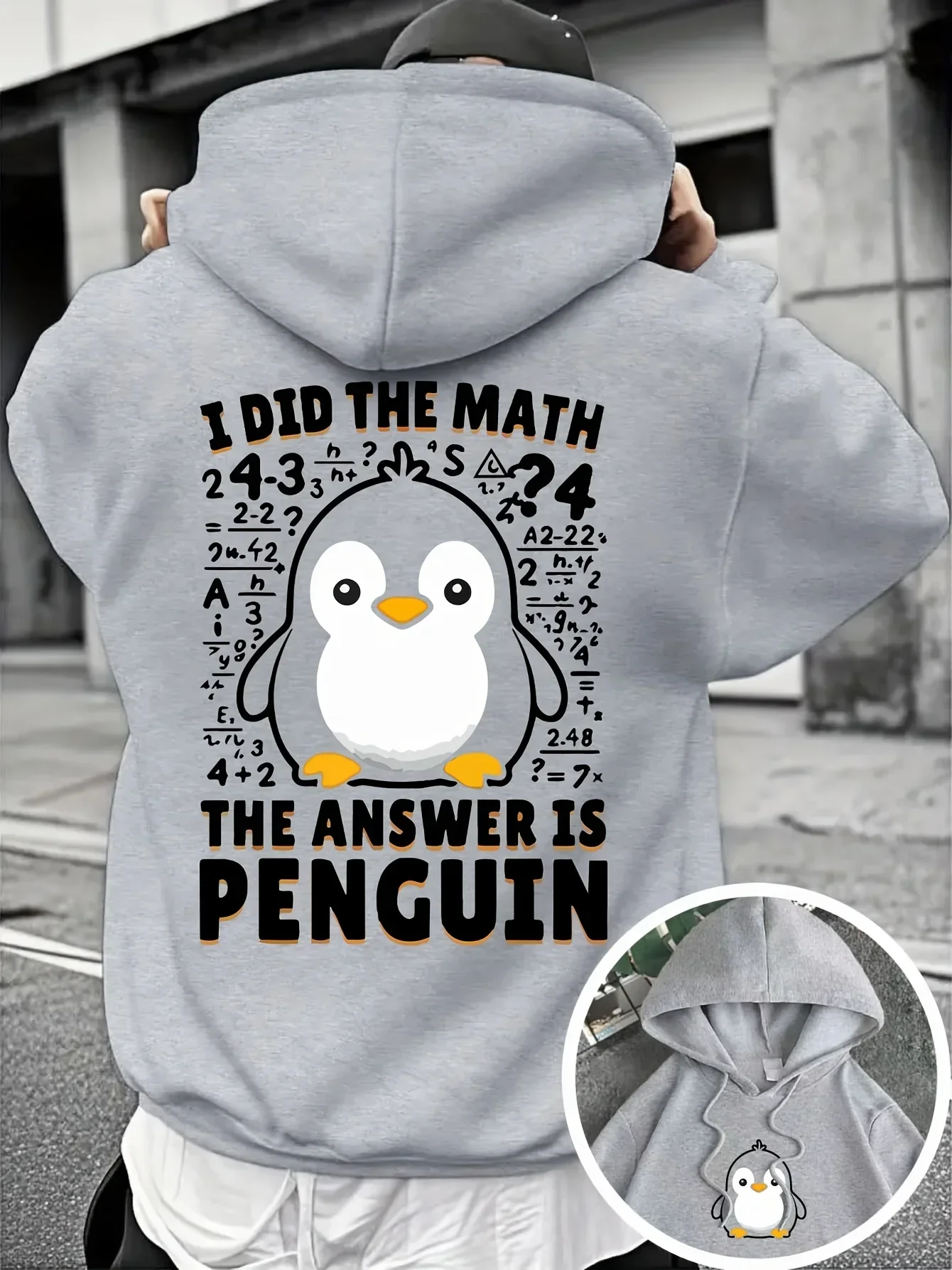 Funny Hoodie Unisex Penguin Math Joke Cartoon Cute Animal Humor Gift Quote Sarcastic Vintage Oversized Casual Sport Sweatshirts