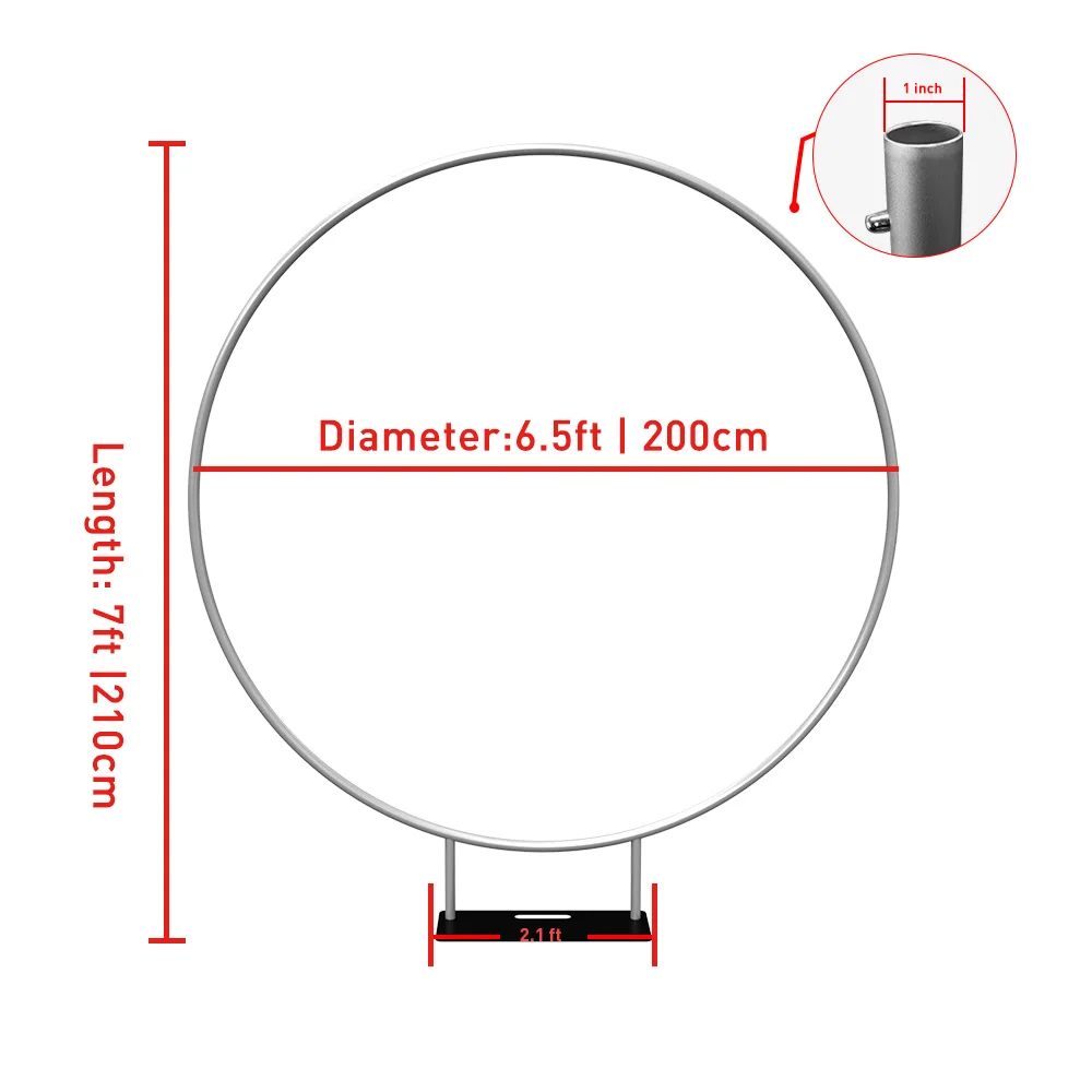2m Diameter round Aluminium Backdrop Stand Custom Fabric Cover for Wedding Birthday Party Baby Shower Decorations