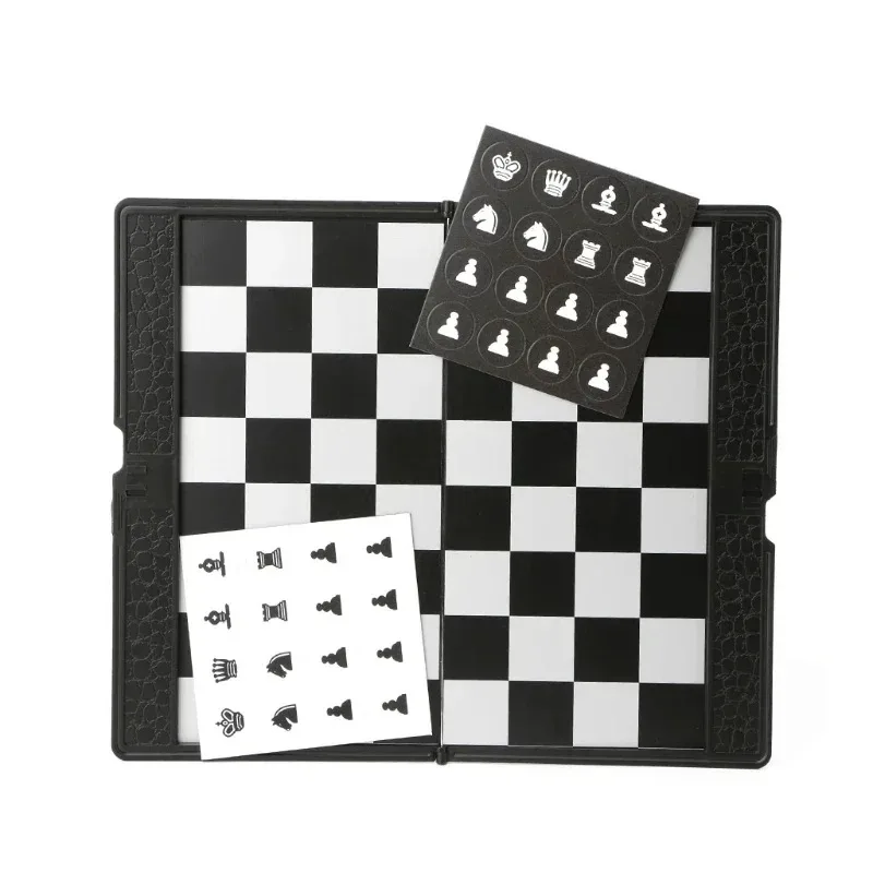

Magnetic Travel Foldable Chess Wallet Set 7.9-Inch Portable Travel Size Pocket International Chess Set Board Checkers Plane