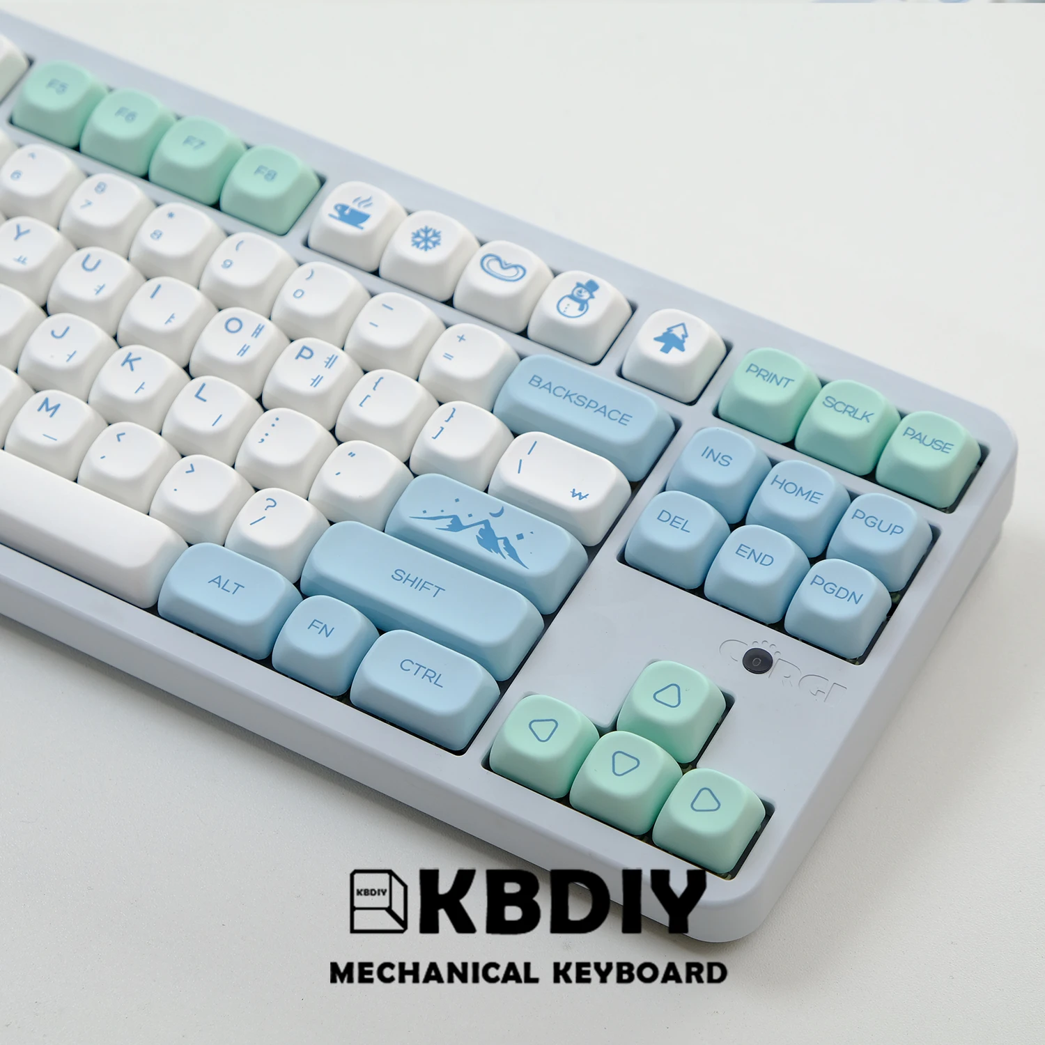 Imagem -06 - Kbdiy-coreano Snow Mountain Keycaps Grupo Bonito para Jogos de Teclado Mecânico Caps Iso Personalizado 141 Chaves Koa Pbt 61 64 75