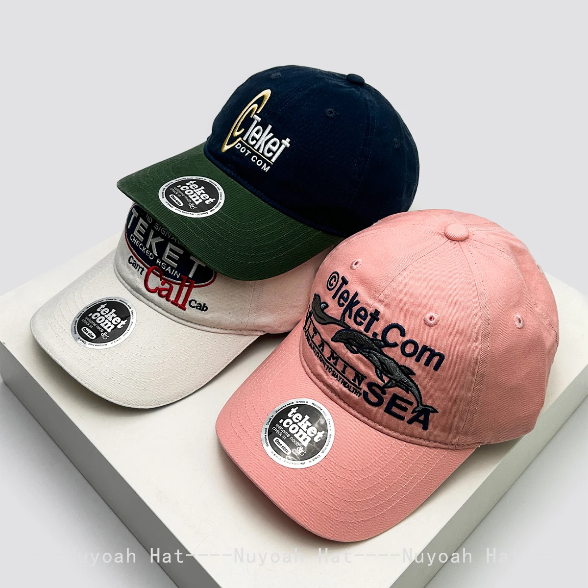 

New Men Women Korean Embroidered Letters Dolphin Baseball Hats Sunshade Color Block Versatile Retro Peaked Caps Fashion Street