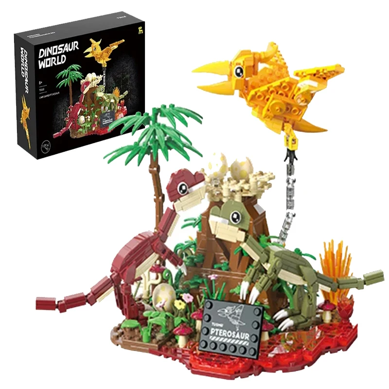 

536PCS Jurassic Dinosaur World MOC Pterosaur Animal Model Splicing Assembly Building Blocks Brick Toys for Childrens Kids Gifts