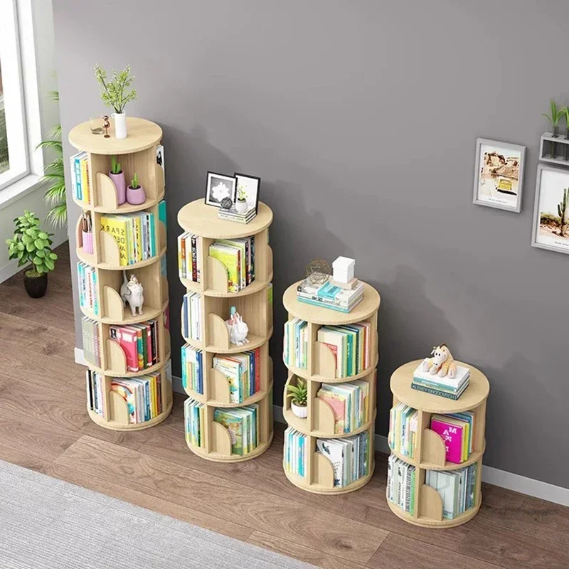 Rotating Corner Bookcase Storage Organizers Small Magazine Bookshelf Library Wooden libreria scaffale home furniture