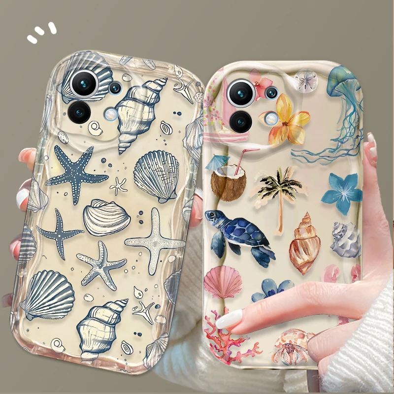 Colorful Marine Organism Clear Phone Case for Xiaomi 14T 13T 12T Pro Mi 15 14 Ultra 13 12 11 Lite 5G NE 10 12X 12S 11i 11X Pro