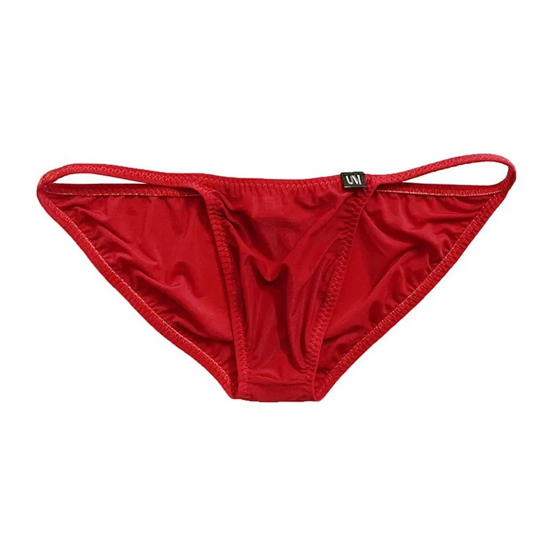 Men Ice Silk Flat Briefs Japanese Style No Pouch Low Waist Sexy Underwear 3067